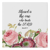 Floral Jeremiah 17:17 Impresión de tela envuelta e