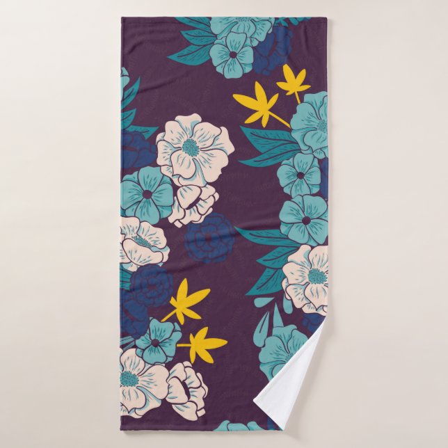 Floral jungle with snakes seamless pattern, tropic (Toalla de baño)