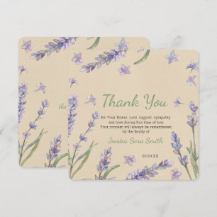 Floral Lavender Greenery Gracias Tarjeta Memorial