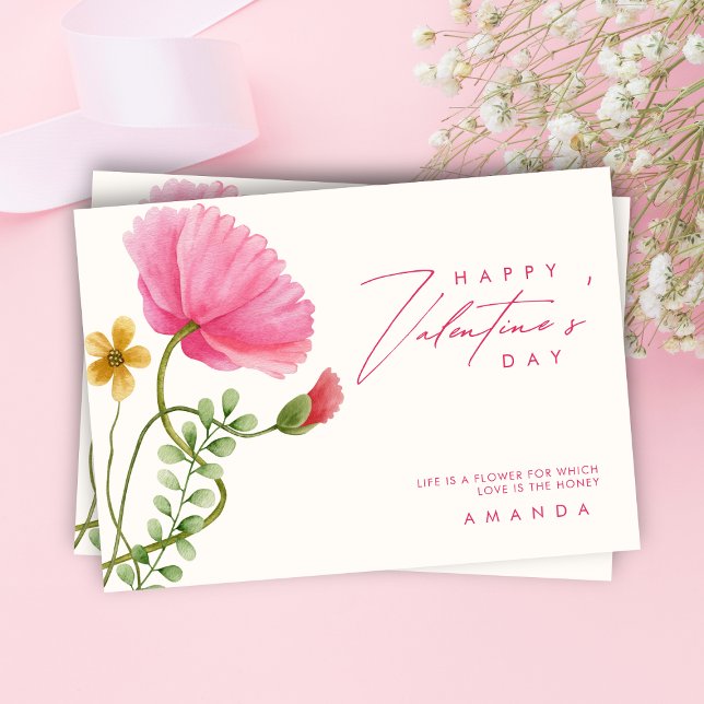 Floral lindo moda moderna tarjeta de día valentina (Subido por el creador)