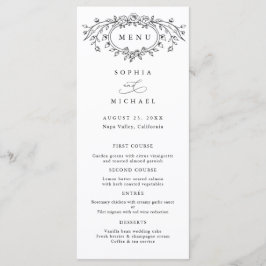 Floral Line Art Wedding Flat Menu