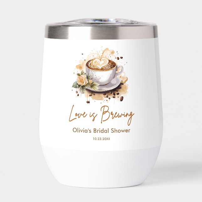 Floral Love is Brewing Brown Coffee Bridal Shower (Frente)