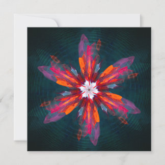 Floral Mandala Flores Naranja Azul Rojo Resumen