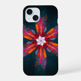 Floral Mandala Flores Naranja Azul Rojo Resumen