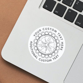 Floral Mandala Personalizado Pegatina de texto