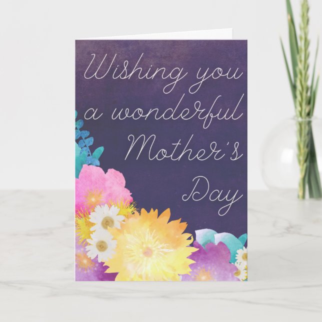 Floral maravillosa tarjeta del día de la madre (Anverso)