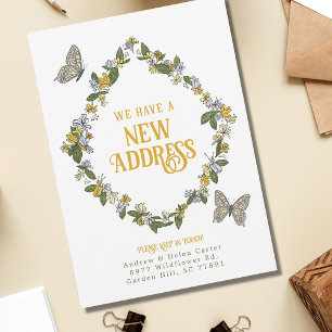 Floral mariposa nueva tarjeta de Invitación de dir