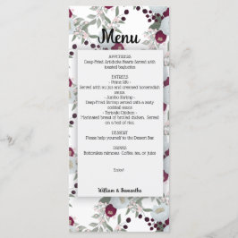 Floral Marsala Boda Bridal Shower Menú