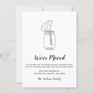 Floral Mason Jar Hemos Mudado Nueva Dirección Movi