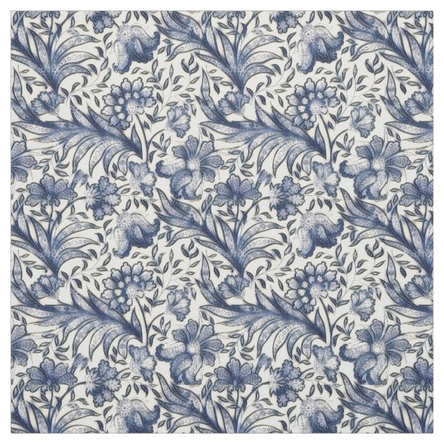 Floral medieval en tela gris sin focas (Retal)
