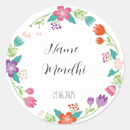 Floral Mendhi favorece a los pegatinas