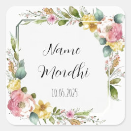 Floral Mendhi favorece a los pegatinas