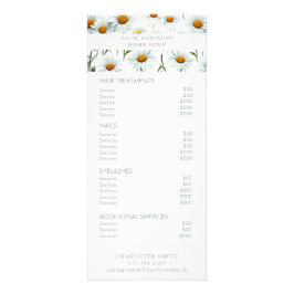 Floral minimalista | Menú de servicio de lista de