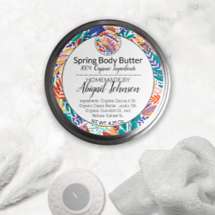 Floral moderna + etiqueta de mango de crubo / mant