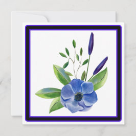 FLORAL MODERNA, INTERIOR BLANCO, TARJETA CUADRADA