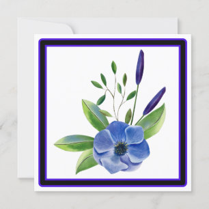 FLORAL MODERNA, INTERIOR BLANCO, TARJETA CUADRADA