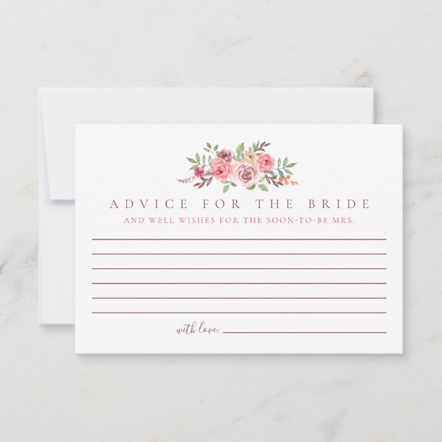 Floral moderna para las tarjetas de novia (Anverso)