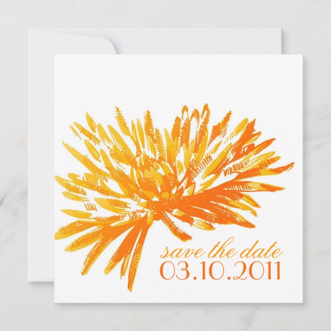 Floral moderna salve las tarjetas de fecha (Anverso)