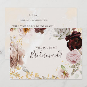 Floral moderna   Tarjeta de propuesta de Marble Br