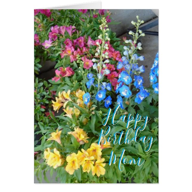  Floral "Mom Birthday" Customizable Card (Frente)
