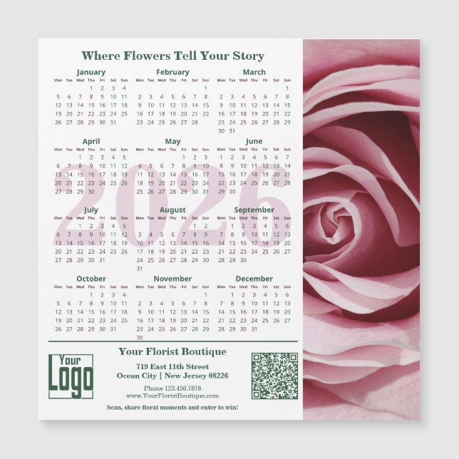 Floral Moments Promotion Magnetic 2026 Calendar (Anverso)