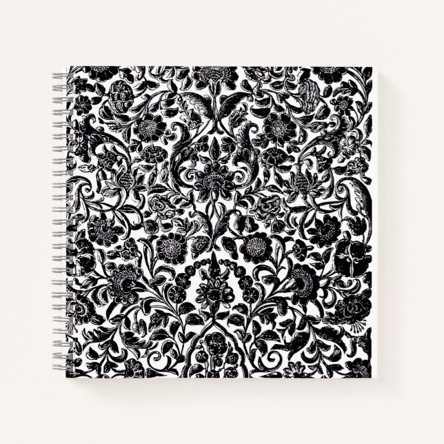 "Floral Monocromo" Cuaderno Artístico de Tapas Dur (Anverso)