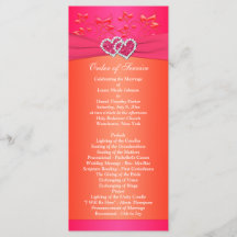 Floral Naranja rosa, programa de boda cardiaca 2