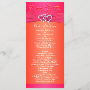 Floral Naranja rosa, programa de boda cardiaca 2