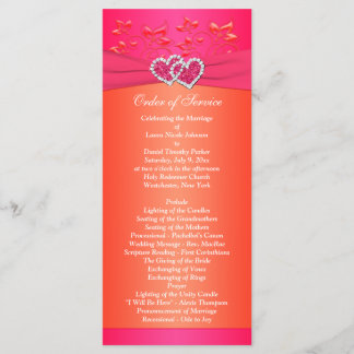 Floral Naranja rosa, programa de boda cardiaca 2