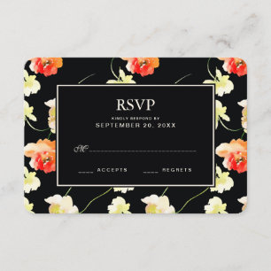 Floral negro hermoso - casar RSVP