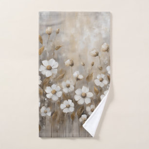 Floral Neutral Gray Gold Taupe