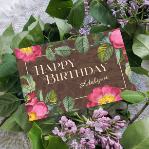 Floral Nombre personalizado Foto Tarjeta de regalo