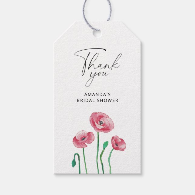 Floral novia ducha de agradecimiento etiqueta (Anverso)