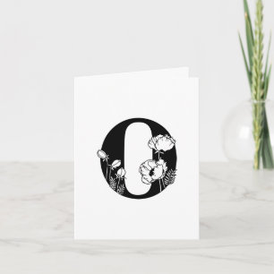 Floral O Monograma En Tarjeta De Nota Blanca