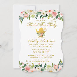 Floral Oro rosa Moral Ducha Tea Fiesta Invitación 