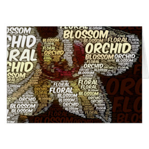 Floral Orquídea Flor Word Cloud Inside Template