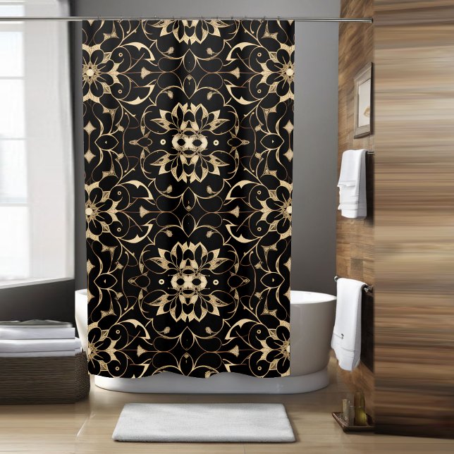 Floral oscuro Boho Ducha Cortina estilo 2 (Subido por el creador)