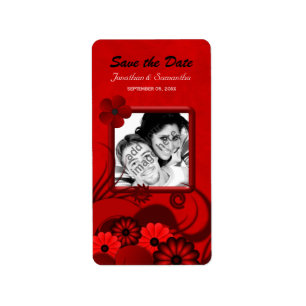 Floral Oscuro Rojo Gótico Salvar Las Etiquetas De 