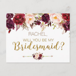 Floral Otoño Serás Mi Tarjeta De Novia