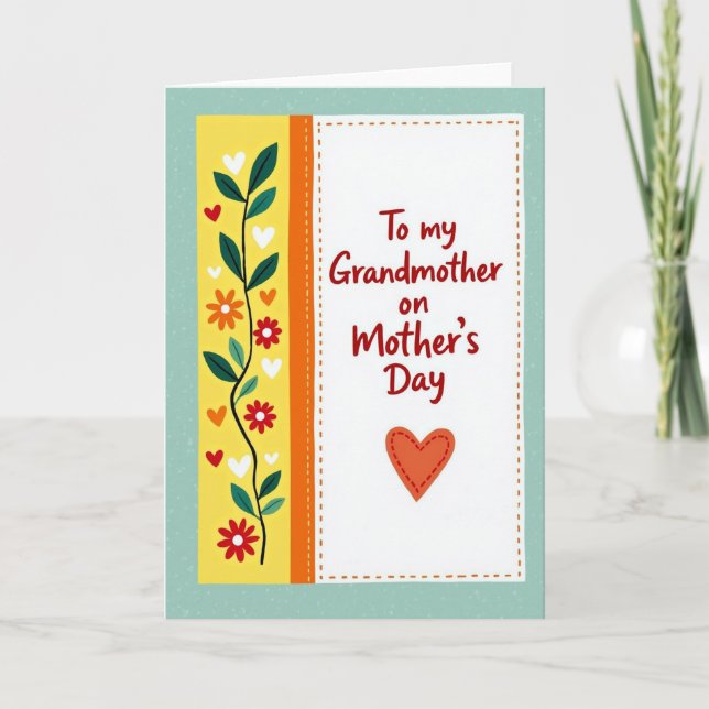 Floral Para Tarjeta De Mi Abuela (Anverso)