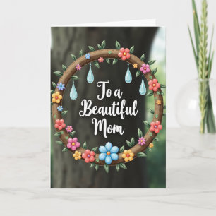 Floral Para Una Hermosa Mamá Tarjeta