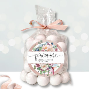 Floral pastel con Sello para sobres de oro Rosa /