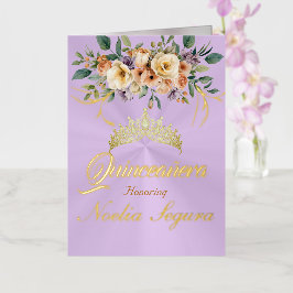 Floral - Pastel Lilac Quinceanera Foil Invitation