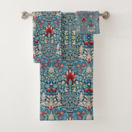 Floral pattern on green leaves blue background