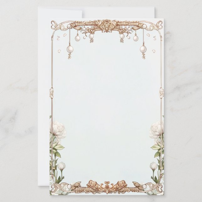 Floral Pearls Prosecco Notes o tarjeta de juego Fi (Anverso)