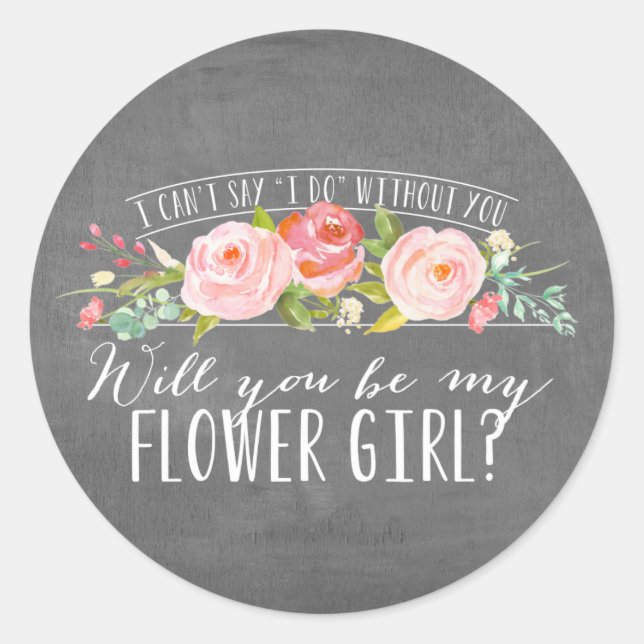 Floral | Pegatinas de la dama de honor (Anverso)
