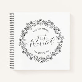 Floral personalizada casada | Libro de visitas