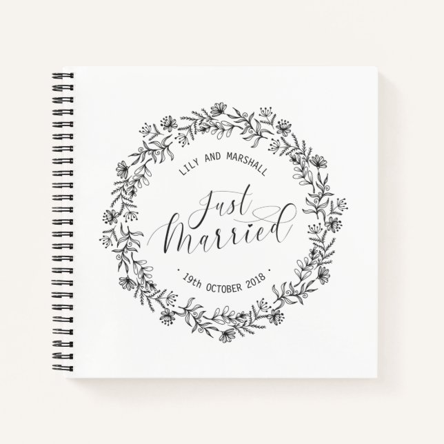 Floral personalizada casada | Libro de visitas (Anverso)