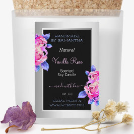 Floral Pink Purple Silver Etiqueta de producto Bel