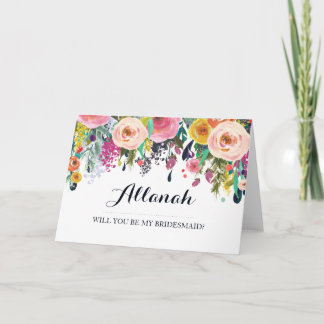 Floral pintada sé mi tarjeta de felicitación de la